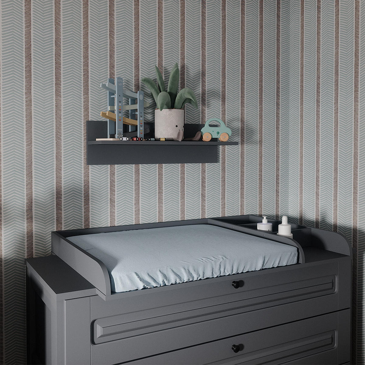 WANDREGAL Ajaton Grau 70 x 20 cm - Grau, Holzwerkstoff (70/20/20cm) - VitaliSpa