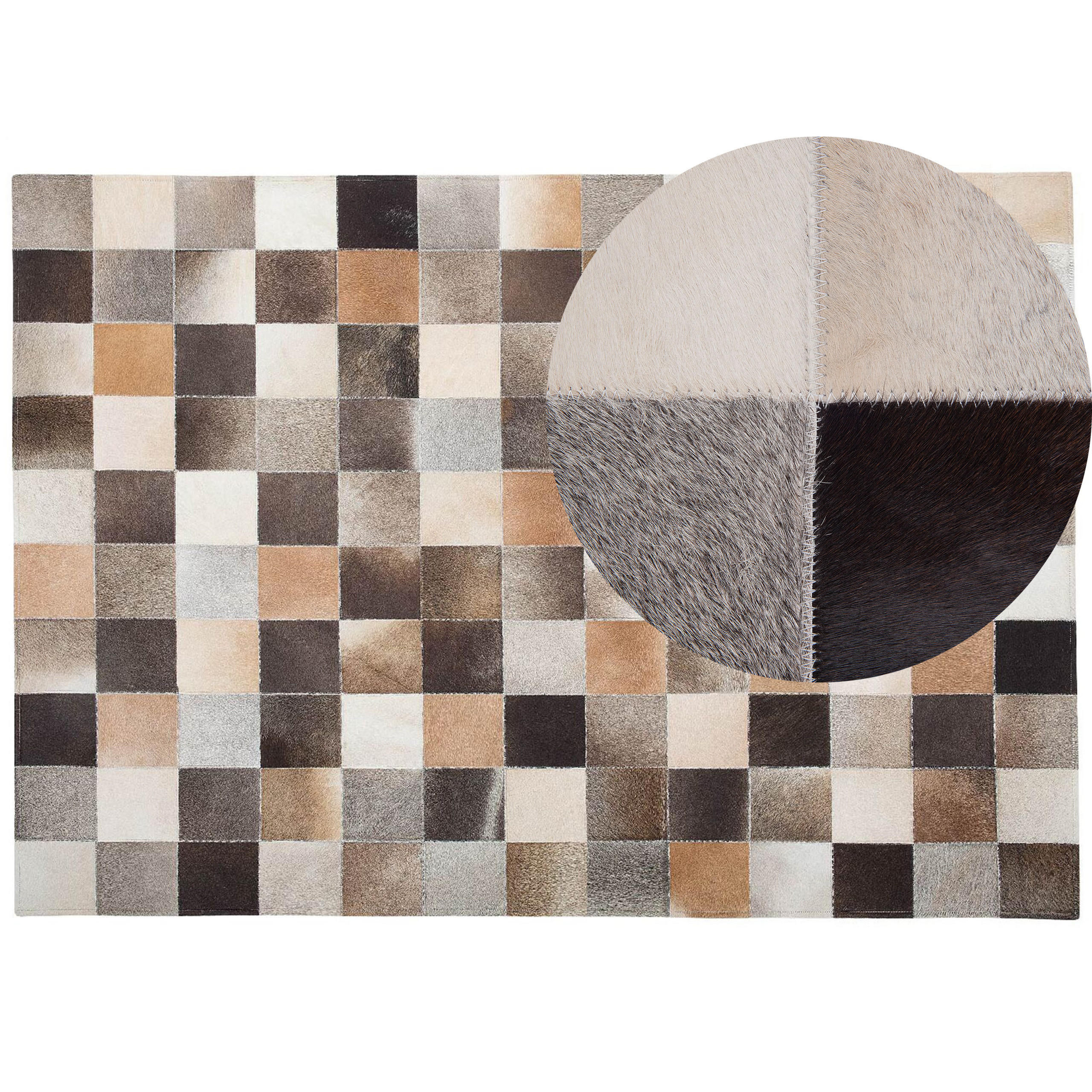 KURZFLOR-TEPPICH Soke 230/160 cm - Multicolor, Fell (160/230cm) - Beliani