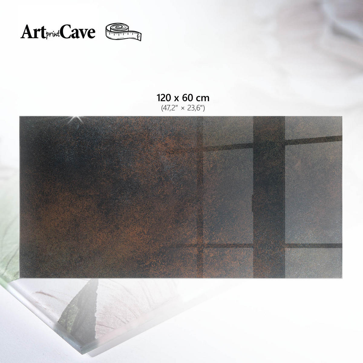 TISCHPLATTE 120x60 cm – Dunkle Textur - Braun, Glas (120/60/0.4cm) - Wallfluent