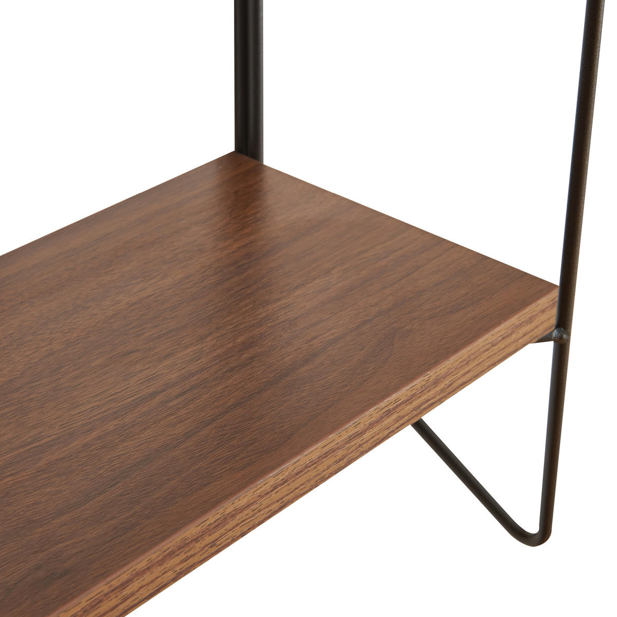 WANDREGAL Bømlo - Walnussfarben/Schwarz, Metall (42/47.5/14cm) - [en.casa]