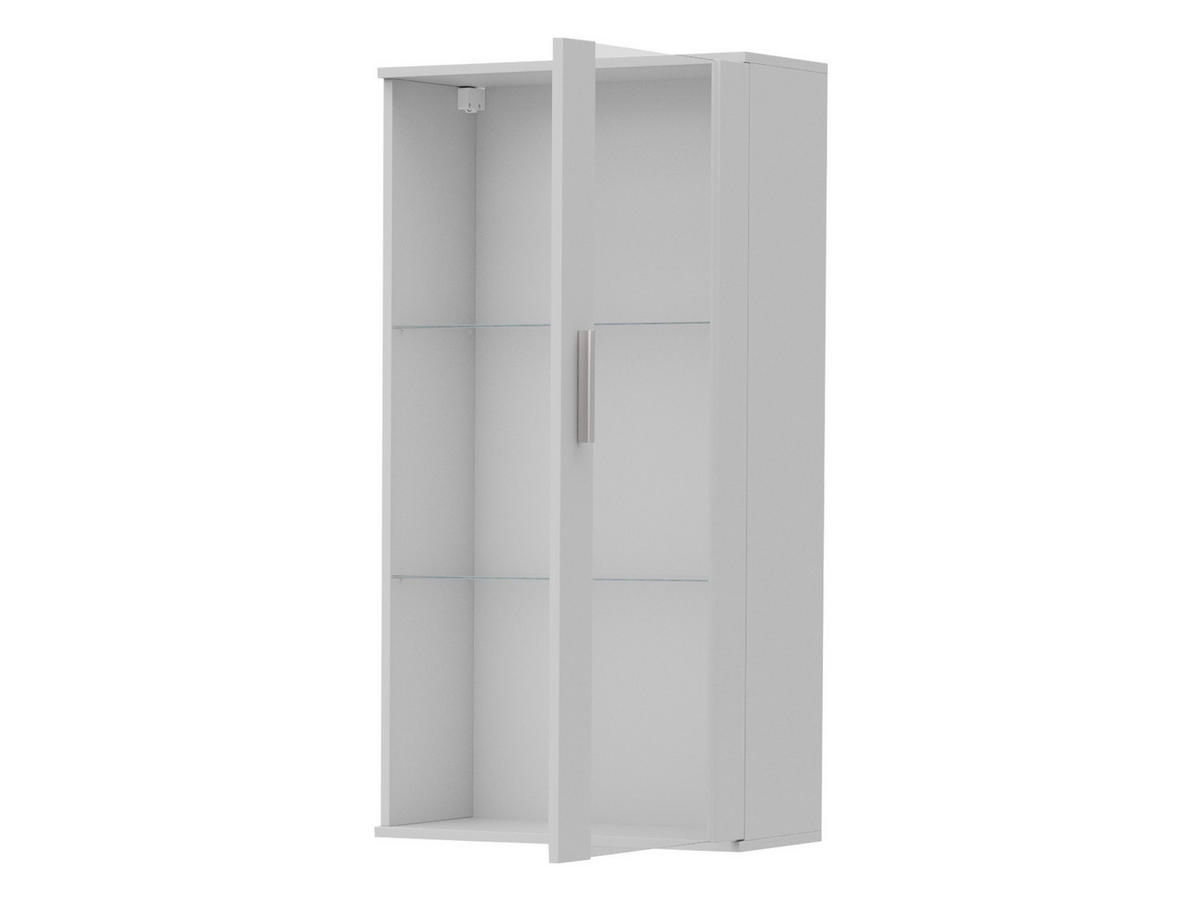 HÄNGEVITRINE Soho S02 mit blauer LED Beleuchtung - Silberfarben/Schwarz, Holzwerkstoff/Kunststoff (60/118/29cm) - MIRJAN24