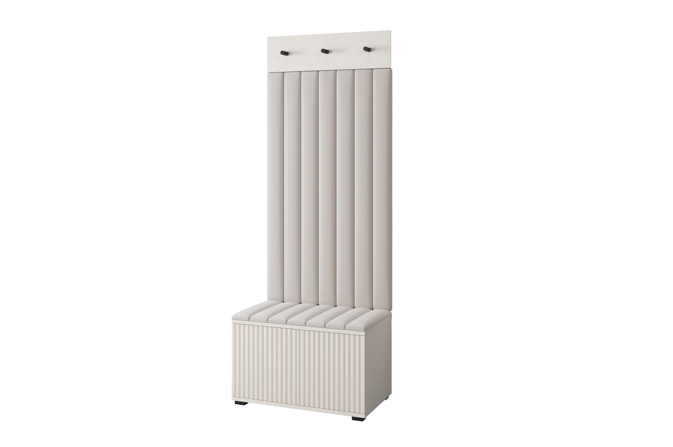 GARDEROBE Ritmo version 6 mit POLSTERPANEELEN Creme - Beige, Holzwerkstoff (70/185/40cm) - Jerpax