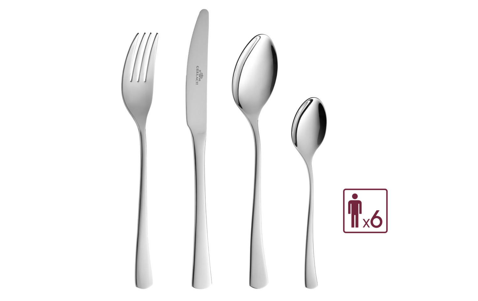 BESTECKSET Tunea Silber 30/20/5 cm Metall 24tlg. - Silberfarben, Metall - Mondex