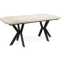ESSTISCH Olivia ausziehbar rechteckig, Sonoma Eiche 200-280/100/76 - Schwarz/Braun, Holzwerkstoff/Metall (100/280/76cm) - WFL GROUP