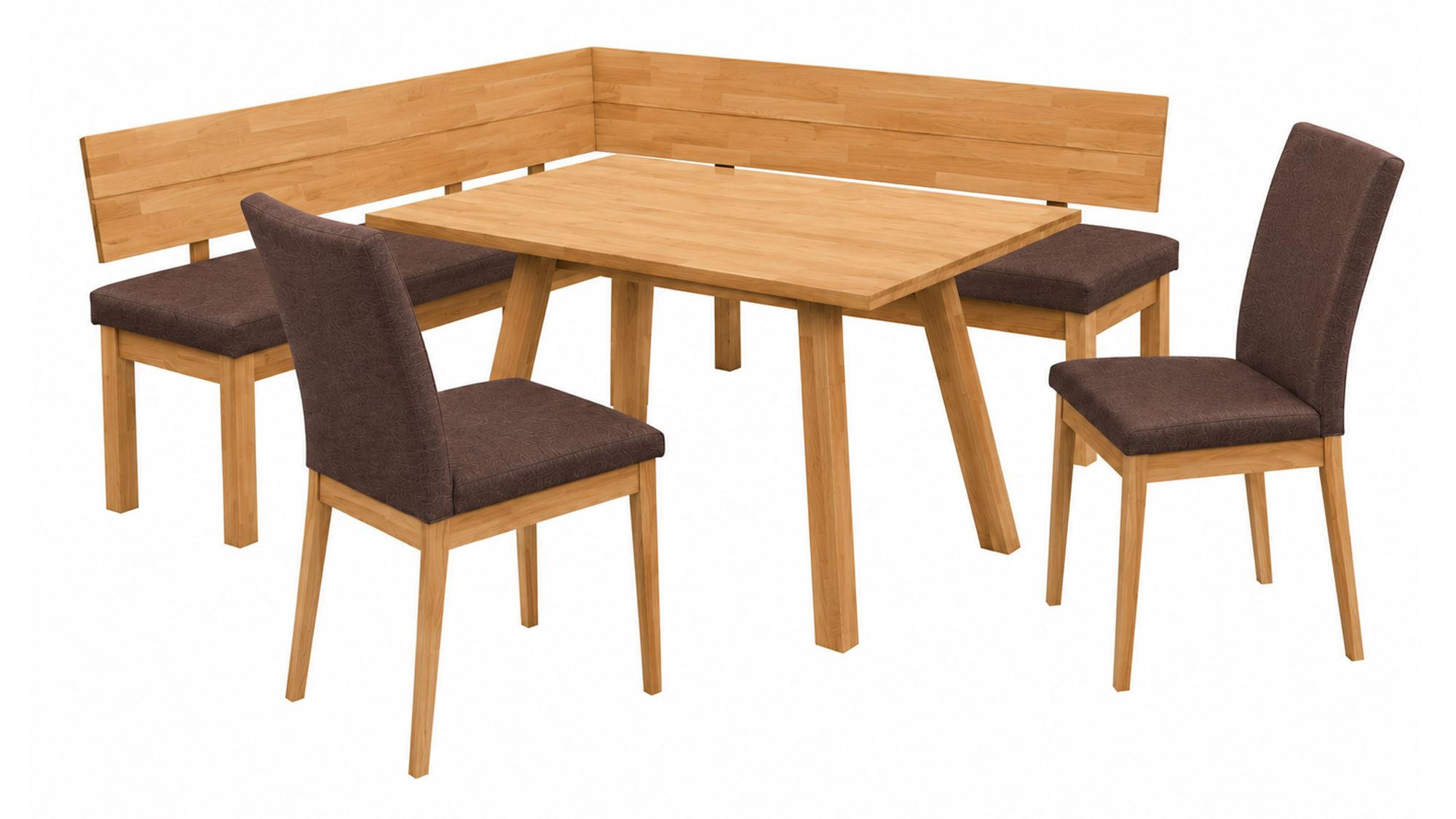 ECKBANKGRUPPE Modern Danny 1 für 7 Personen Massivholz Kernbuche/Braun - Kernbuche/Braun, Holz (155/85/194cm) - 58aufmkessel