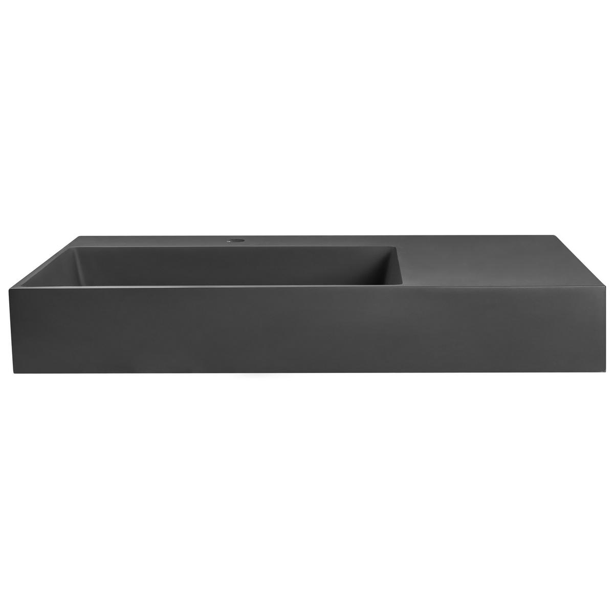 HÄNGEWASCHBECKEN Schwarz 90/48 cm Mineralguss Cusco - Schwarz, Naturmaterialien (90/13/48cm) - Beliani