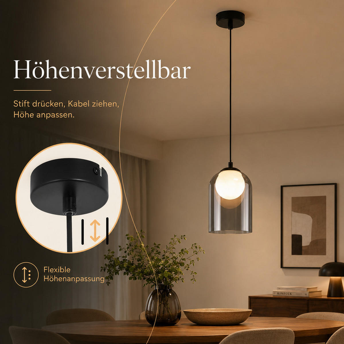 PENDELLEUCHTE Margossian 8/8/145.5 cm - Schwarz, Metall (142/12/12cm) - Nettlife