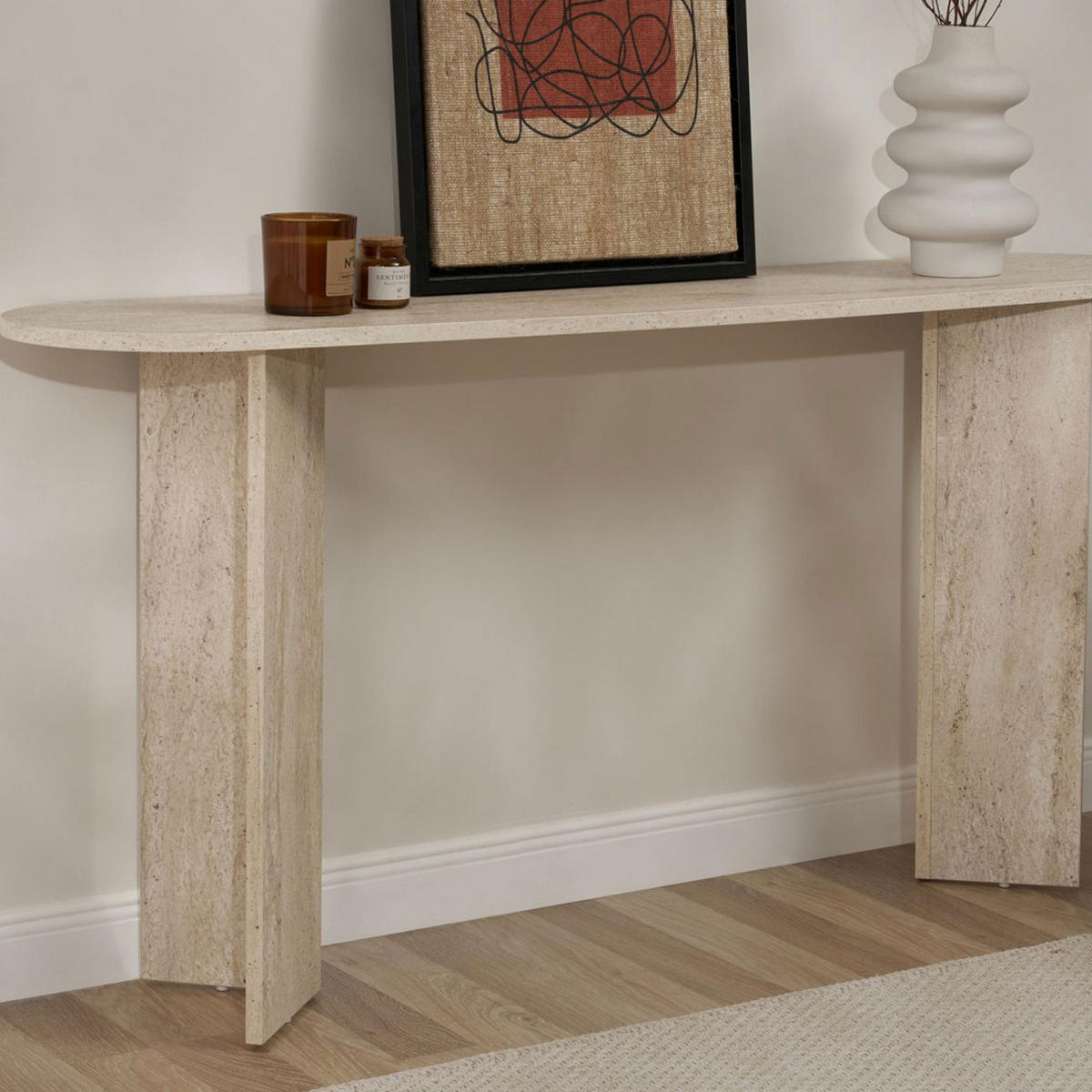 KONSOLENTISCH - Beige - Einzelstück - Beige, Holzwerkstoff (150/35/75cm) - Drawer