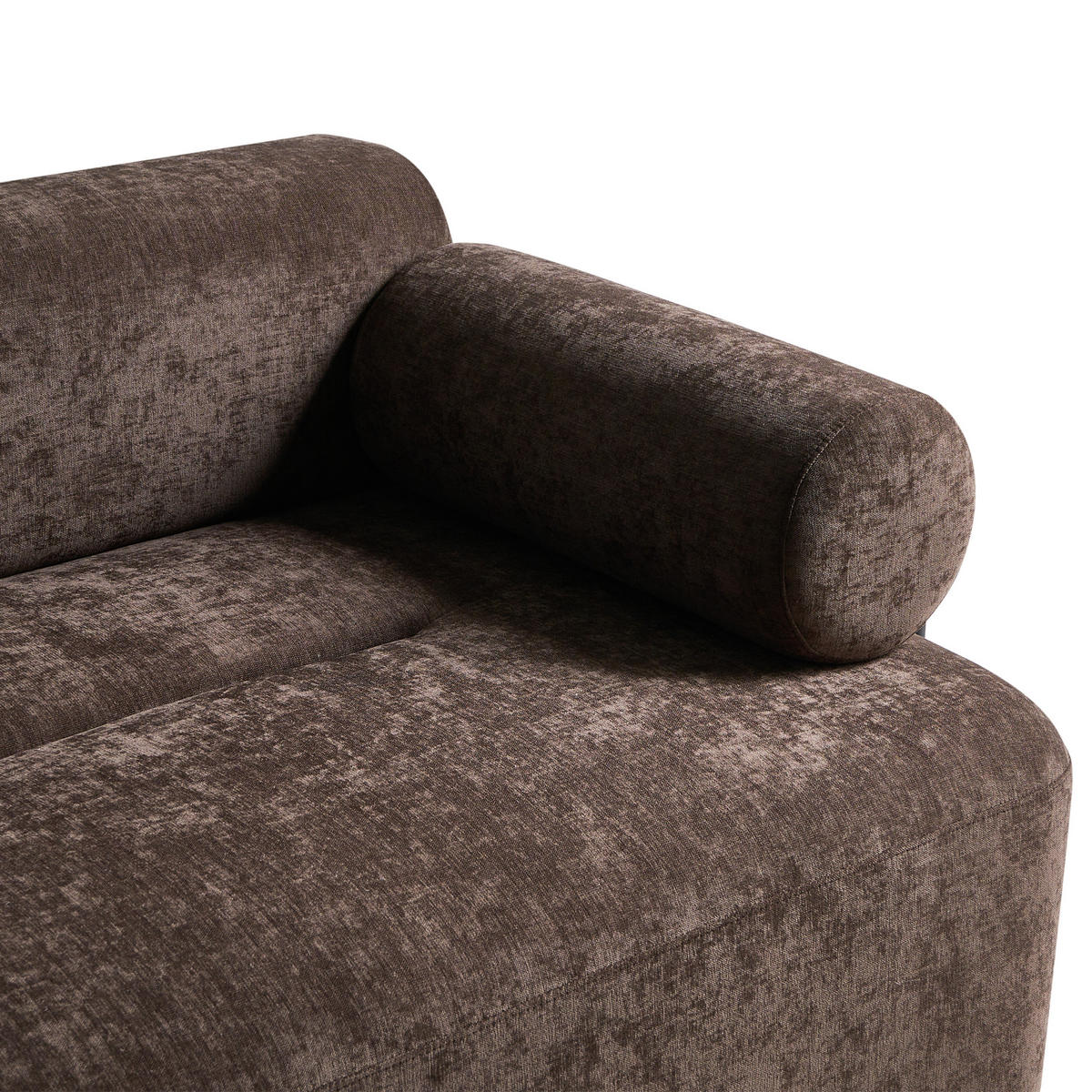 POHOVKA 2-místná Žinylková látka Tmavě hnědá Elva - tmavě hnědá, textil (170/74/100cm) - Beliani