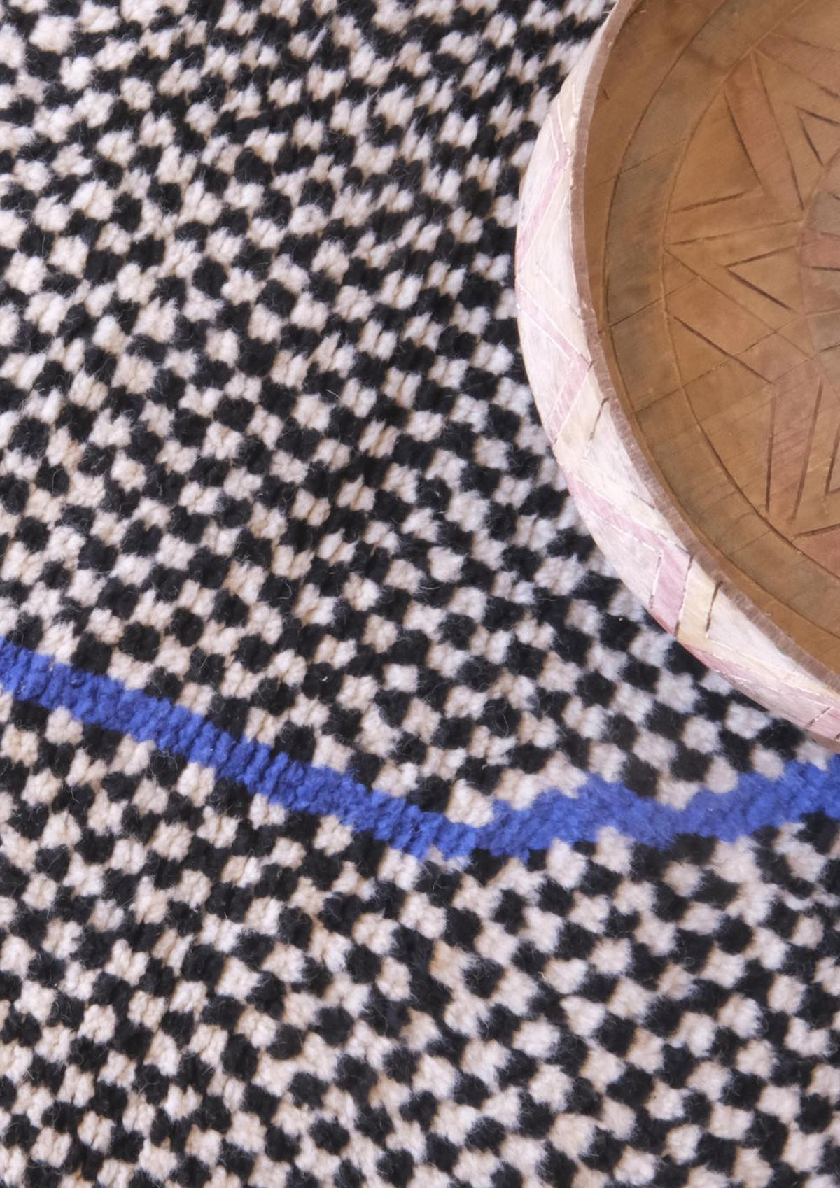 BERBERTEPPICH modern kariert 95x 210 cm - Schwarz, Naturmaterialien (95/210cm) - AFK Living