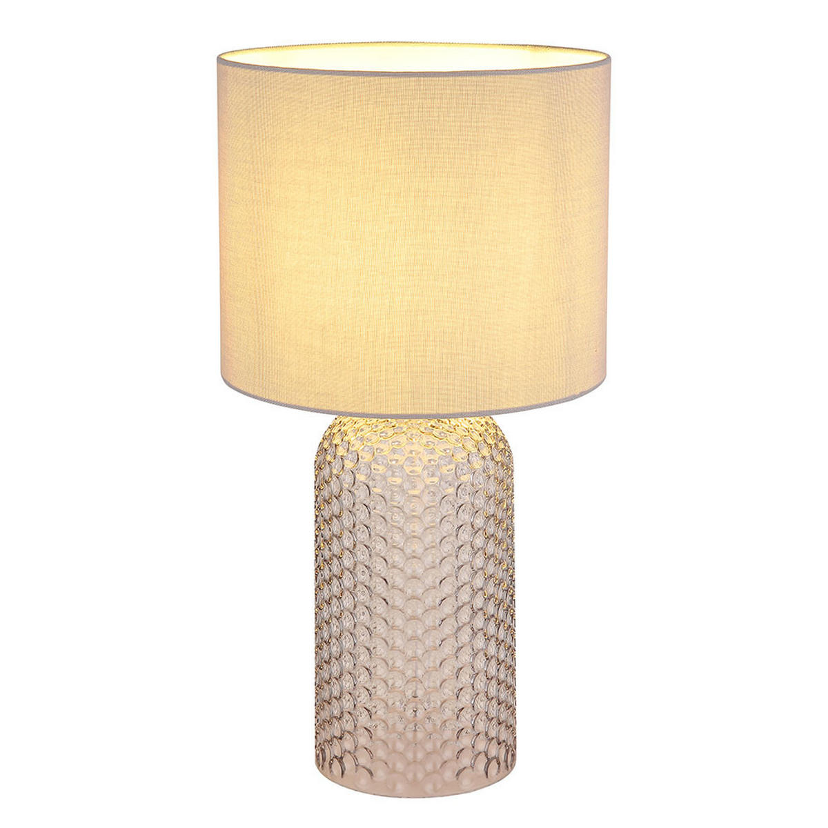 TISCHLEUCHTE SOFIA Grau Glas Textil - Grau, Glas (26.5/26.5/50cm) - Globo Lighting