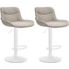 BARHOCKER 2er Set Stoff taupe - Taupe/Weiß, Textil/Metall (49/85/51cm) - CLP