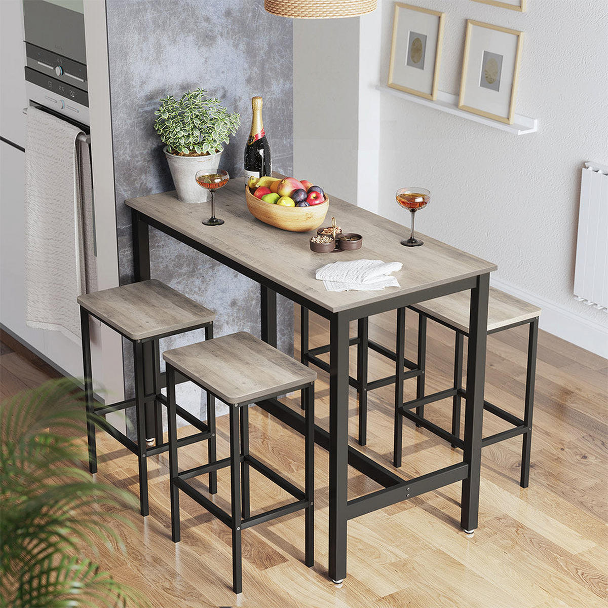 BARTISCH - Schwarz, Holzwerkstoff (60/90/120cm) - Hansiro