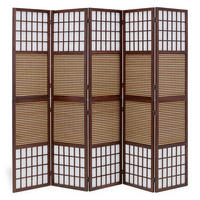 PARAVENT 5-tlg. 220/175 cm Braun Bambuslamellen - Braun, Holz (220/175/2cm) - Homestyle4u