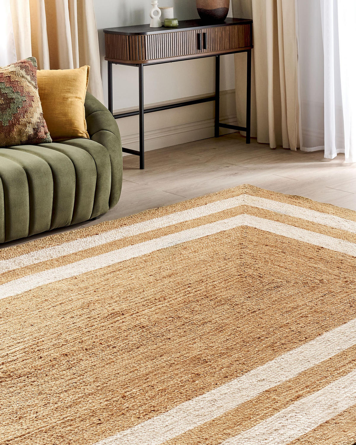 TEPPICH geflochten Beige 160/230 cm Gemerek - Beige, Naturmaterialien (160/230cm) - Beliani