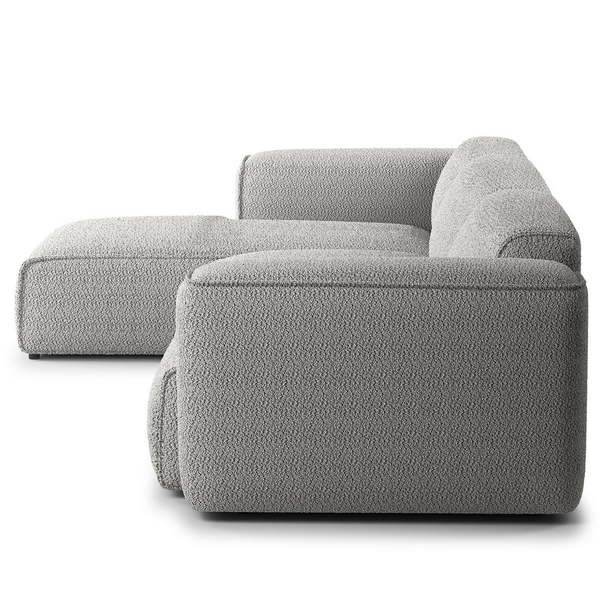 3-SITZER ECKSOFA mit Longchair - Schwarz/Grau, Kunststoff/Textil (317/173cm) - home24