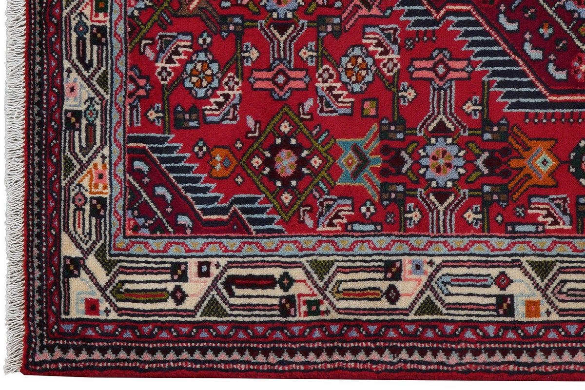 ORIENTTEPPICH handgeknüpft Assadabad Rot 154/102 cm Schurwolle - Rot, Textil (102/154cm) - Looma