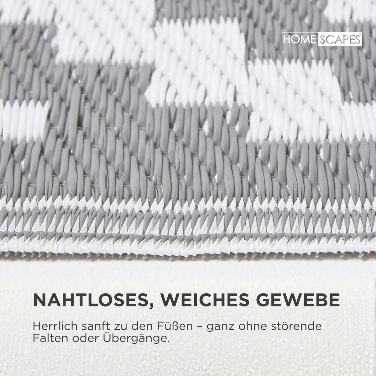 OUTDOORTEPPICH-LÄUFER Zoe, geometrisch gemustert 75/200 cm - Hellgrau, Kunststoff (75/200cm) - Homescapes