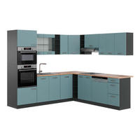 ECKKÜCHE R-Line Blau-Grau/Anthrazit 237 x 247 cm, AP Eiche - Anthrazit/Blaugrau, Holzwerkstoff (247/81.6/60cm) - Vicco