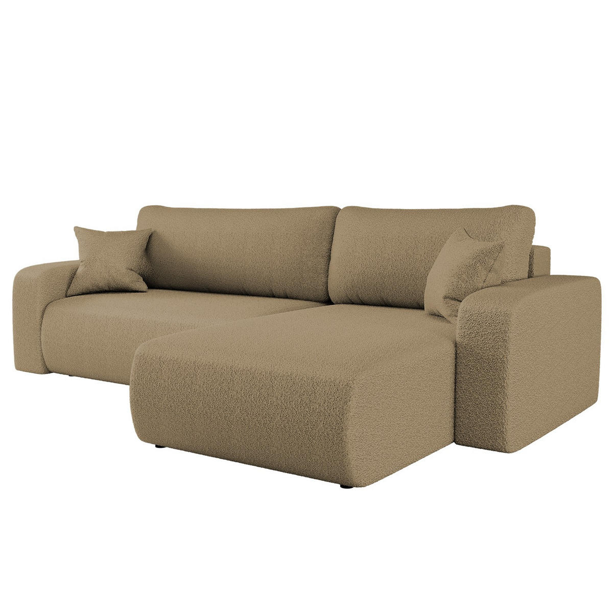 SCHLAFSOFA MILANO XL Und Bettkasten Stoff Quelle Hellbraun Rechts - Hellbraun, Holz (274/82/145cm) - Kaiser Möbel