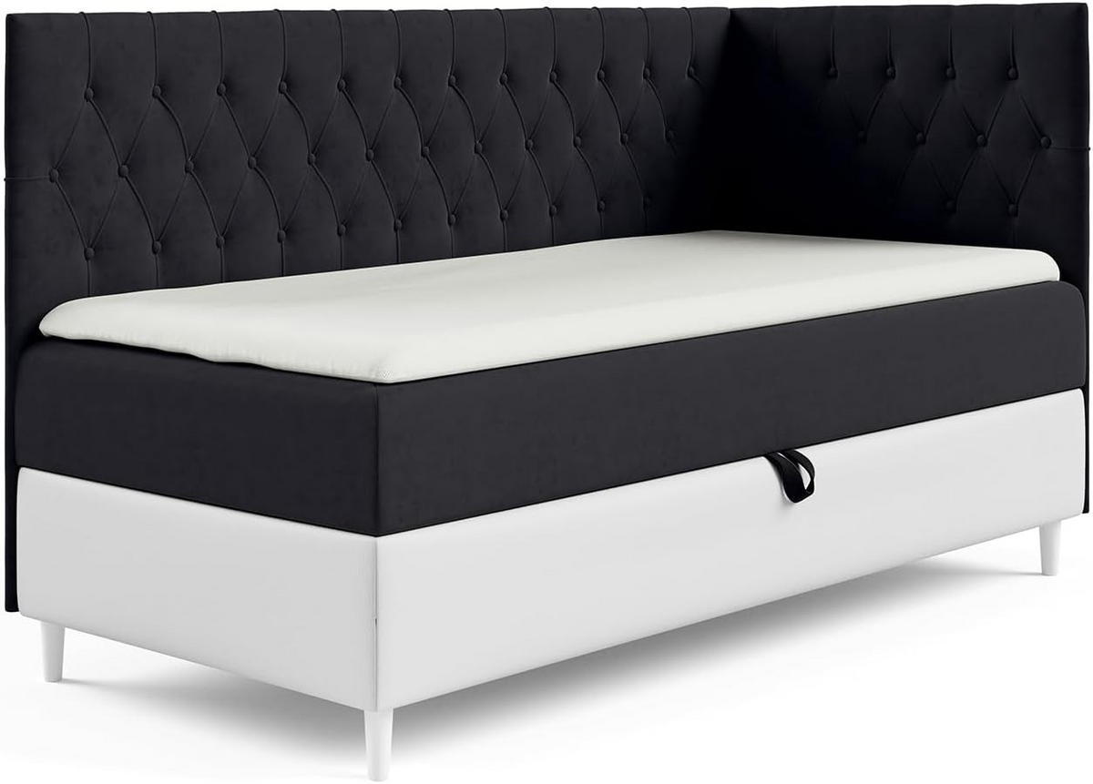 KINDERBETT FLIPPO 3 - Schwarz/Weiß, Holzwerkstoff (86/208cm) - Meblini