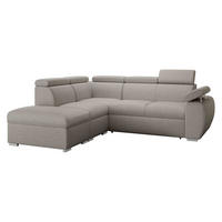 ECKSOFA Boston 2RR1P, Seite: Links PUFAP+R+1P(65)+2R - Silberfarben, Holz/Textil (260/230cm) - MIRJAN24