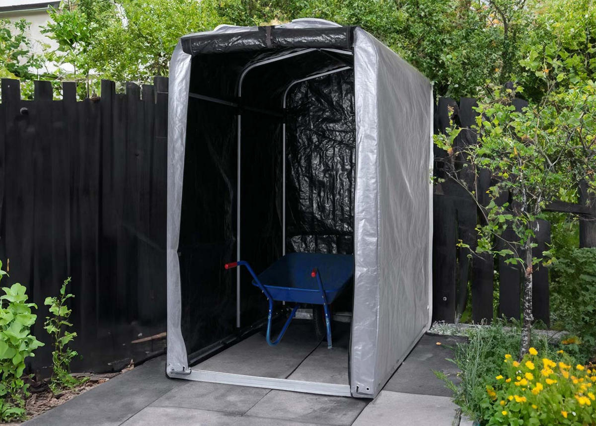 ZÁHRADNÝ DOMČEK Strieborný - strieborná, kov (121/201/201cm) - MCW