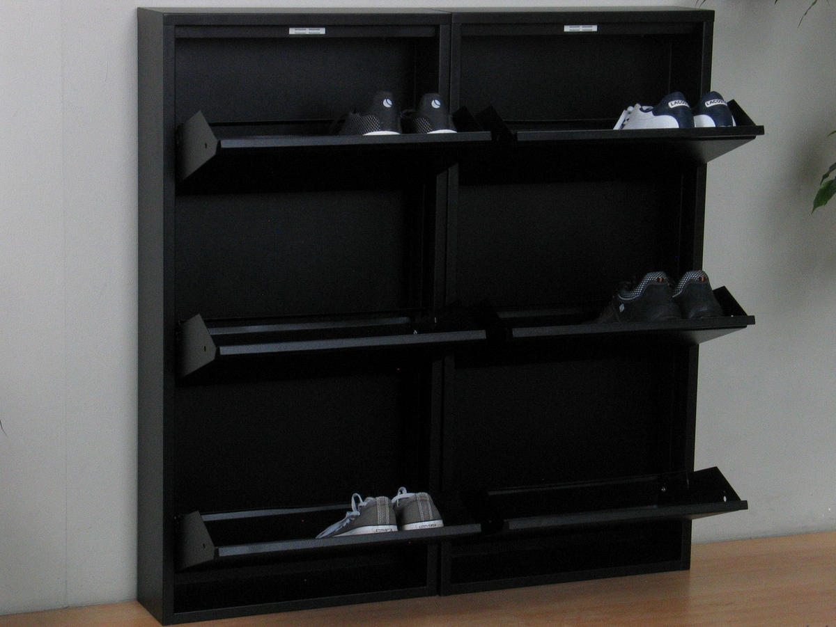 SCHUHKIPPER schwarz - Schwarz, Holzwerkstoff (101/106/16cm) - ebuy24