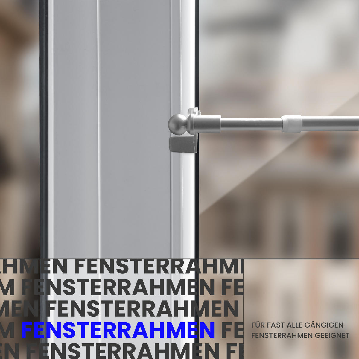 KLEMMSTANGE ausdrehbar/ausziehbar Ø8/10mm Silber (Globe) 100-130 cm - Silberfarben, Metall (1/1/130cm) - Bestlivings