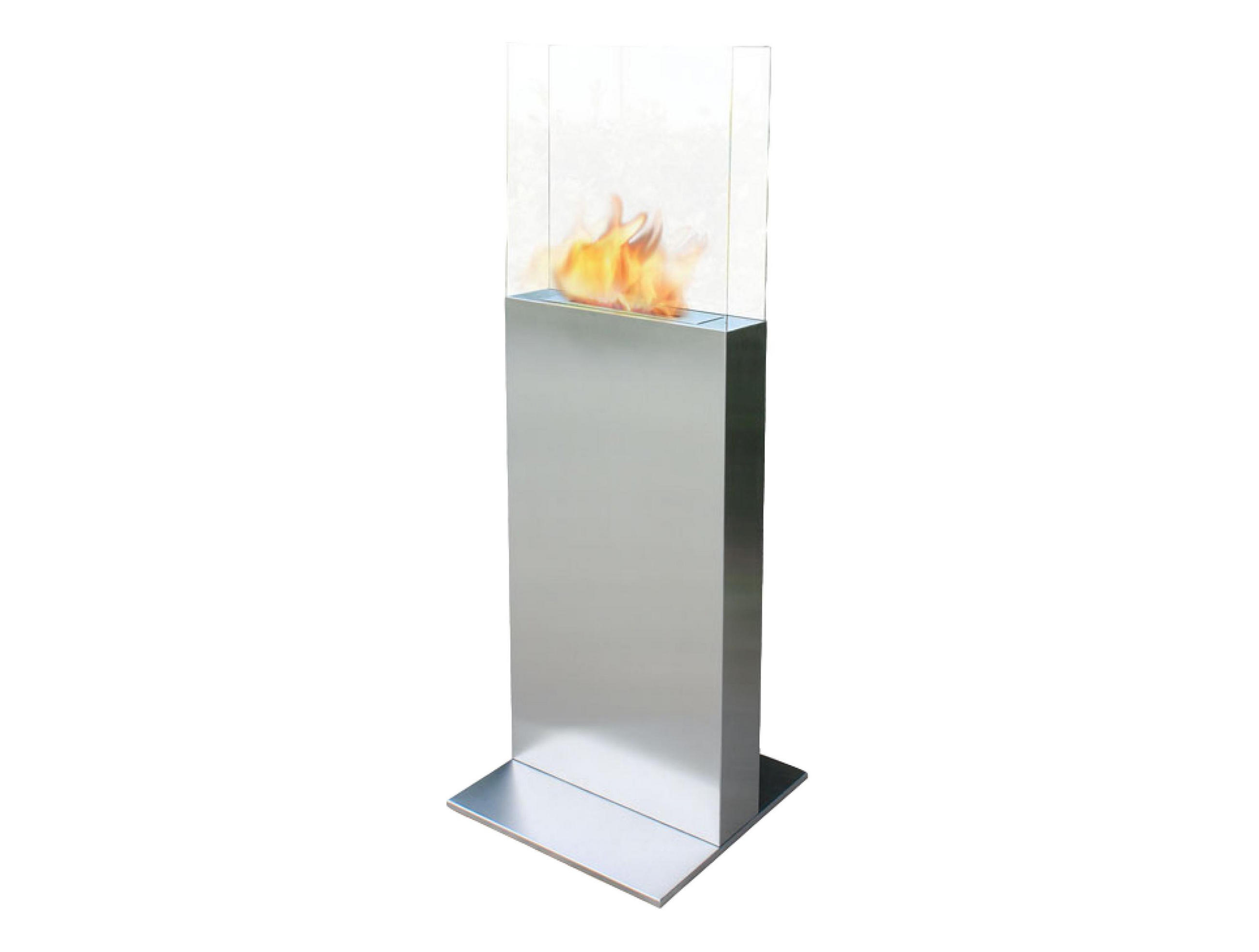 BIOETHANOL-KAMIN Silber Bodenmodell inklusive 0.8 L Brennblock - Silberfarben, Metall (45/137/50cm) - Purline