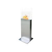 BIOETHANOL-KAMIN Silber Bodenmodell inklusive 0.8 L Brennblock - Silberfarben, Metall (45/137/50cm) - Purline