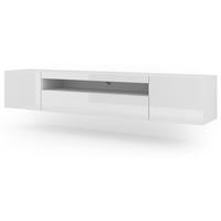 TV LOWBOARD Weiß, Weiß Hochglanz 200/42/37 - Weiß Hochglanz/Weiß, Holzwerkstoff (200/42/37cm) - RAUMHIRSCH FURNITURE