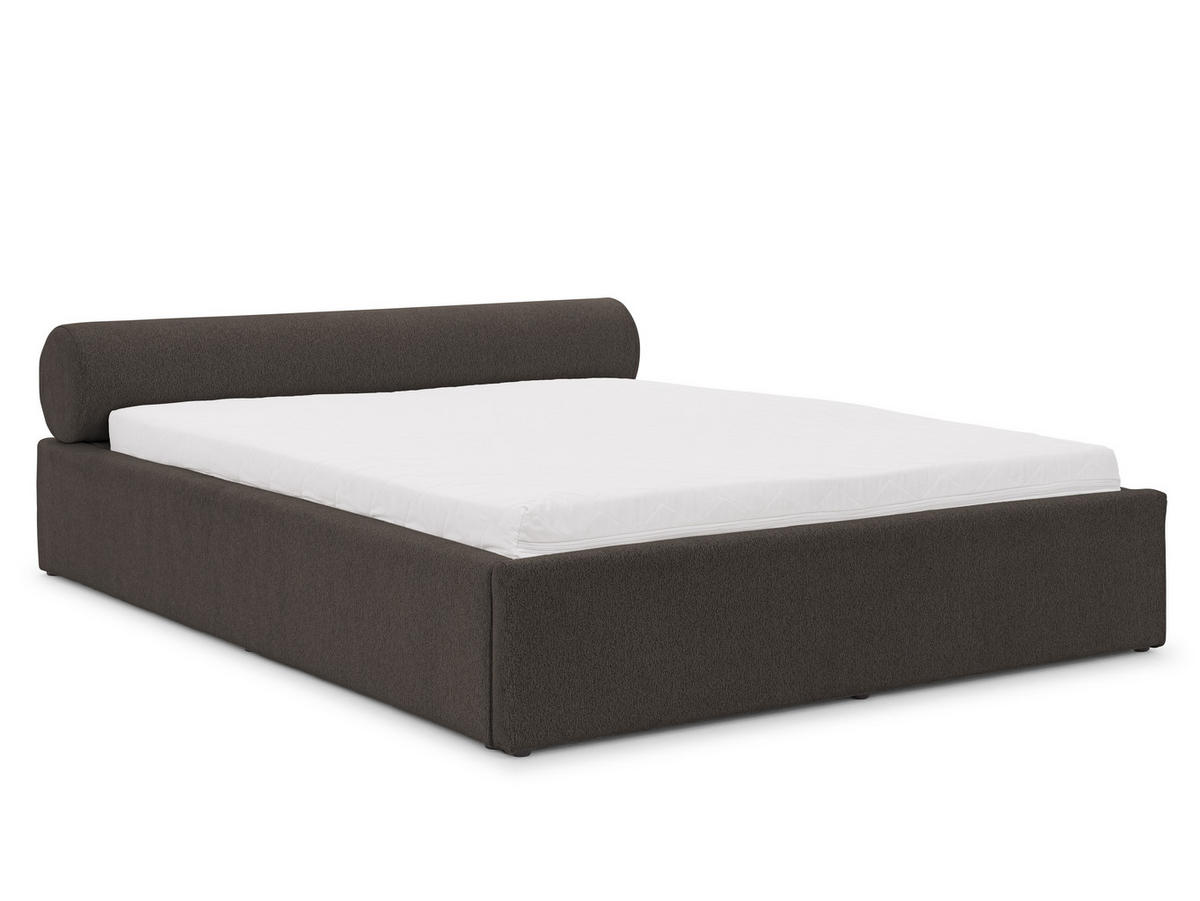 POLSTERBETT 160/200 cm Josy im Designer-Look mit Bettkasten und Lattenrost aus Anthrazit Chenille-Stoff - Anthrazit/Schwarz, Holz/Kunststoff (160/200cm) - S-Style Möbel