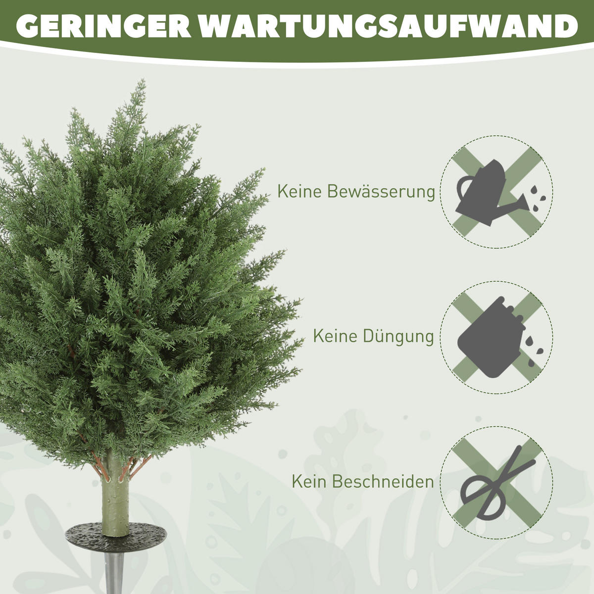 KÜNSTLICHE PFLANZEN UV-Schutz Zypresse 40 cm 2 er Set - Grün, Kunststoff (60cm) - HOMCOM