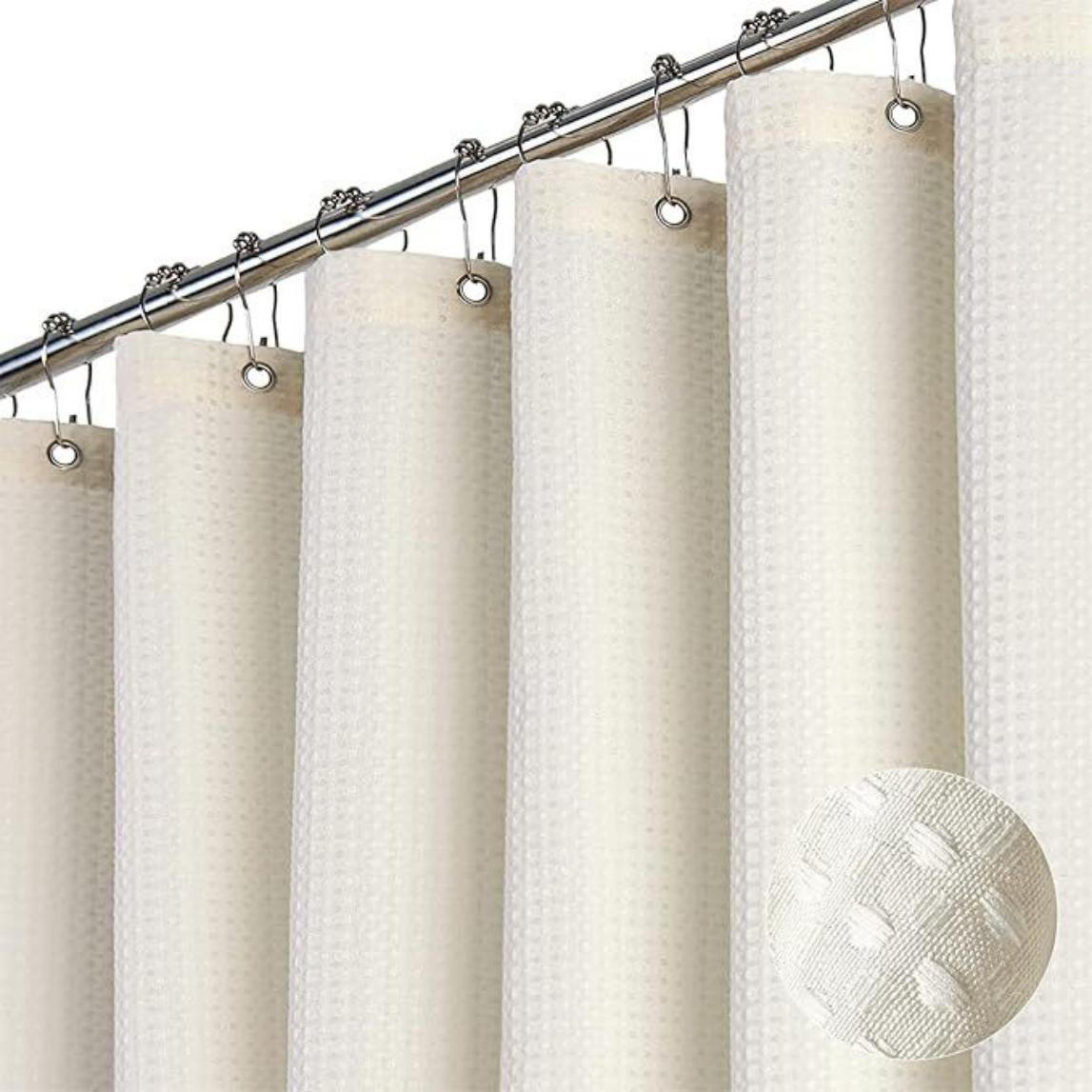 DUSCHVORHANG – 180 x 180 cm (inkl. 12 Kunststoffhaken) – Beige - Beige, Textil (180/180cm)
