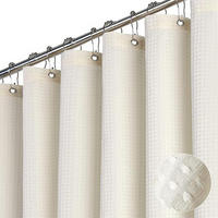 DUSCHVORHANG – 180 x 200 cm (inkl. 12 Kunststoffhaken) – Beige - Beige, Textil (180/200cm)
