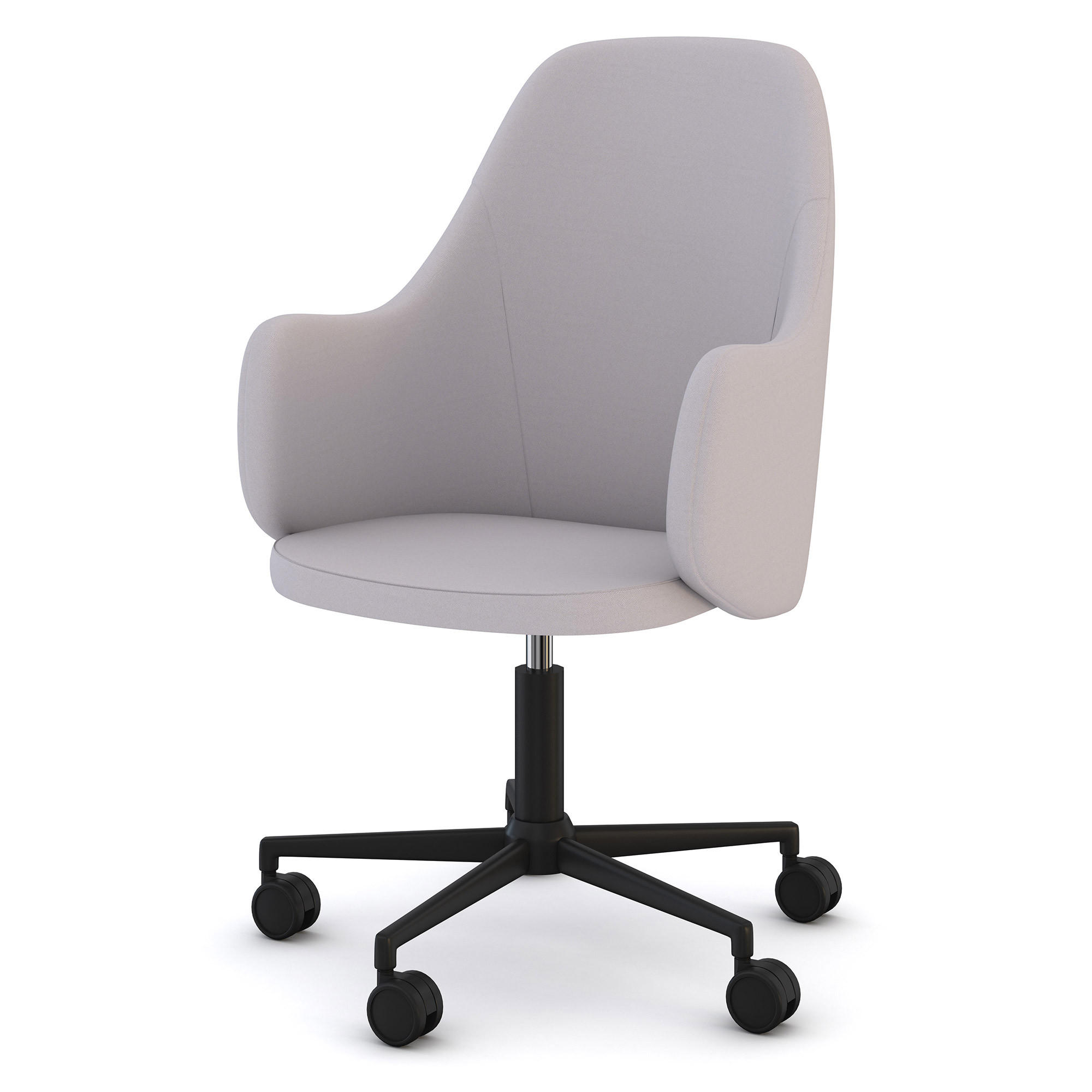 SCHALENSTUHL Consento Triest High Back gepolstert mit Rollen Hellgrau - Hellgrau, Textil (56/98/48cm) - ASSMANN