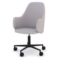 SCHALENSTUHL Consento Triest High Back gepolstert mit Rollen Hellgrau - Hellgrau, Textil (56/98/48cm) - ASSMANN