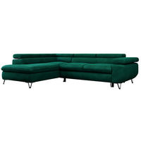 ECKSOFA PEDRO L Dunkelgrün Velvet - Links Seite - Dunkelgrün/Schwarz, Textil/Metall (208/273cm) - MKS