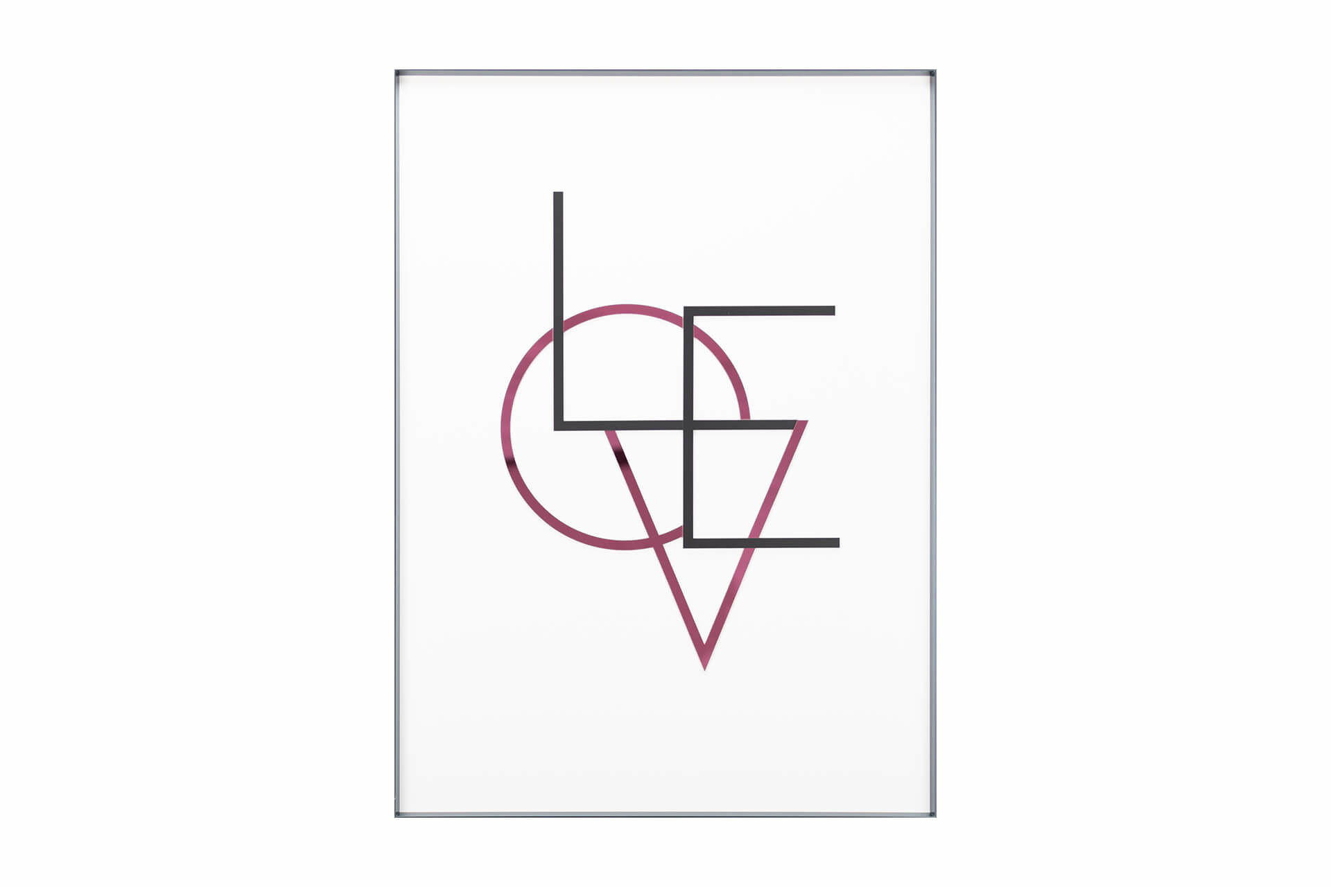 WANDBILD Rosa 50/70 cm - Pink/Schwarz, Glas (1.85/70cm) - KUNSTLOFT