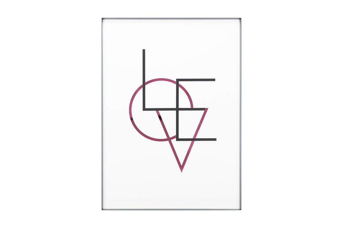 WANDBILD Rosa 50/70 cm - Pink/Schwarz, Glas (1.85/70cm) - KUNSTLOFT