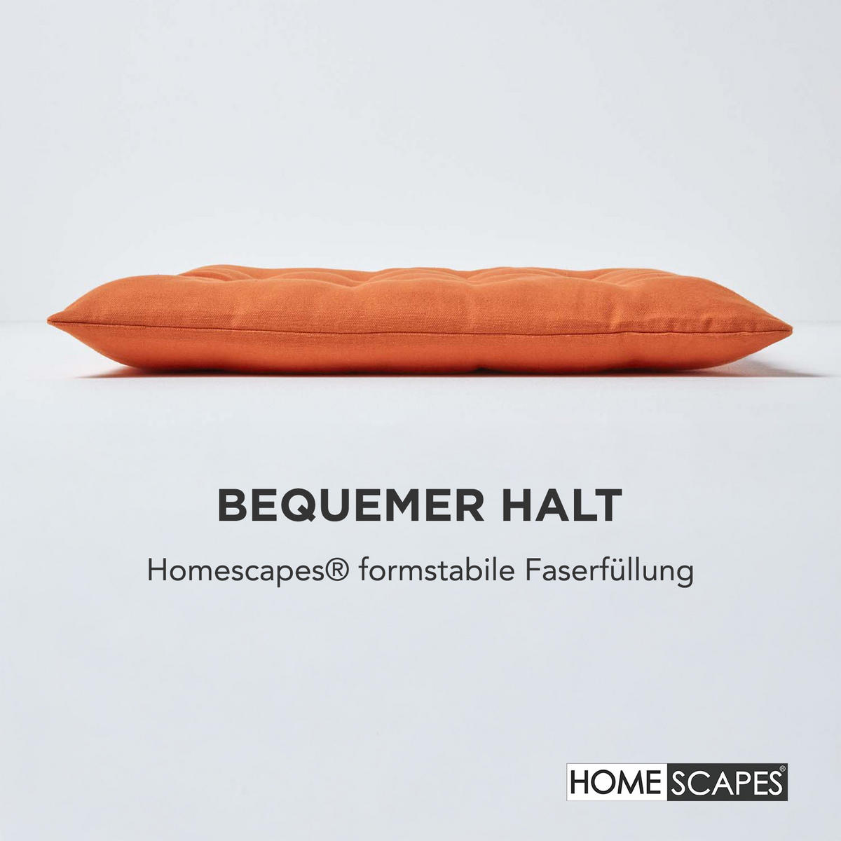 STUHLKISSEN 6er-Set terracotta 40/40/6,5 cm - Terra cotta, Textil (40/40/6.5cm) - Homescapes