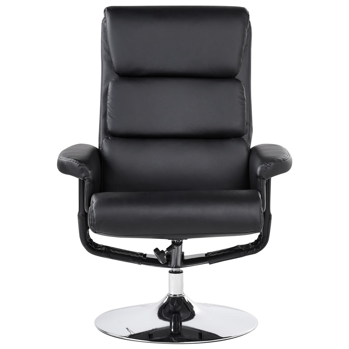 MASSAGESTUHL mit Fußstütze Kunstleder Schwarz Legend - Schwarz, Kunststoff (76/100/78cm) - Beliani