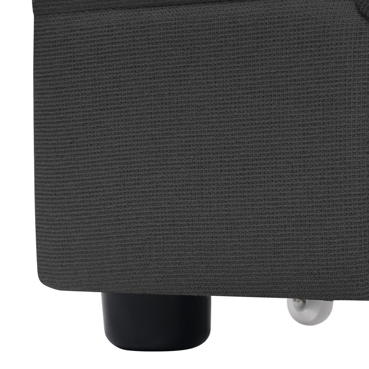 POLSTERBETT 140×200 cm aus Leinen-Stoff mit LED-Beleuchtung und USB-Steckdose, grau - Grau, Holzwerkstoff (140/200cm) - Luhomfu