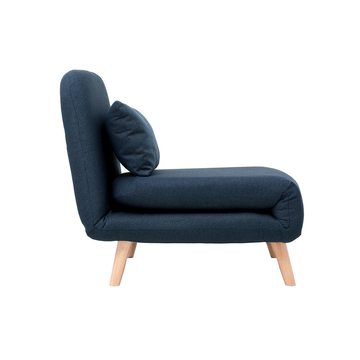 SCHLAFSESSEL Skandinavisch Stoff Dunkelblau AMIKO - Dunkelblau, Textil (82.5/78/74.5cm) - Miliboo