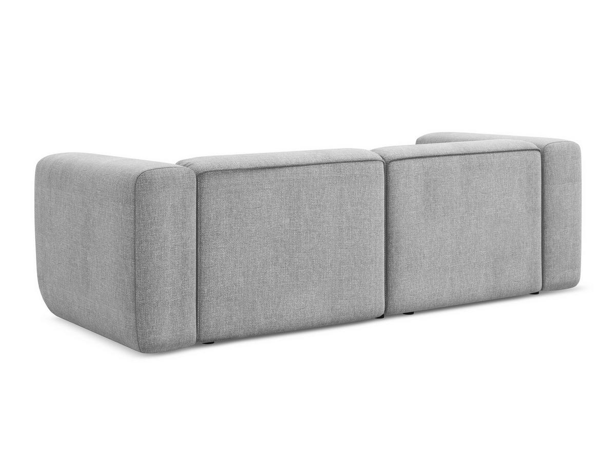 3-SITZER SOFA Chenille Stoff Grau - Hellgrau/Schwarz, Kunststoff/Textil (228/70/89cm) - Makamii