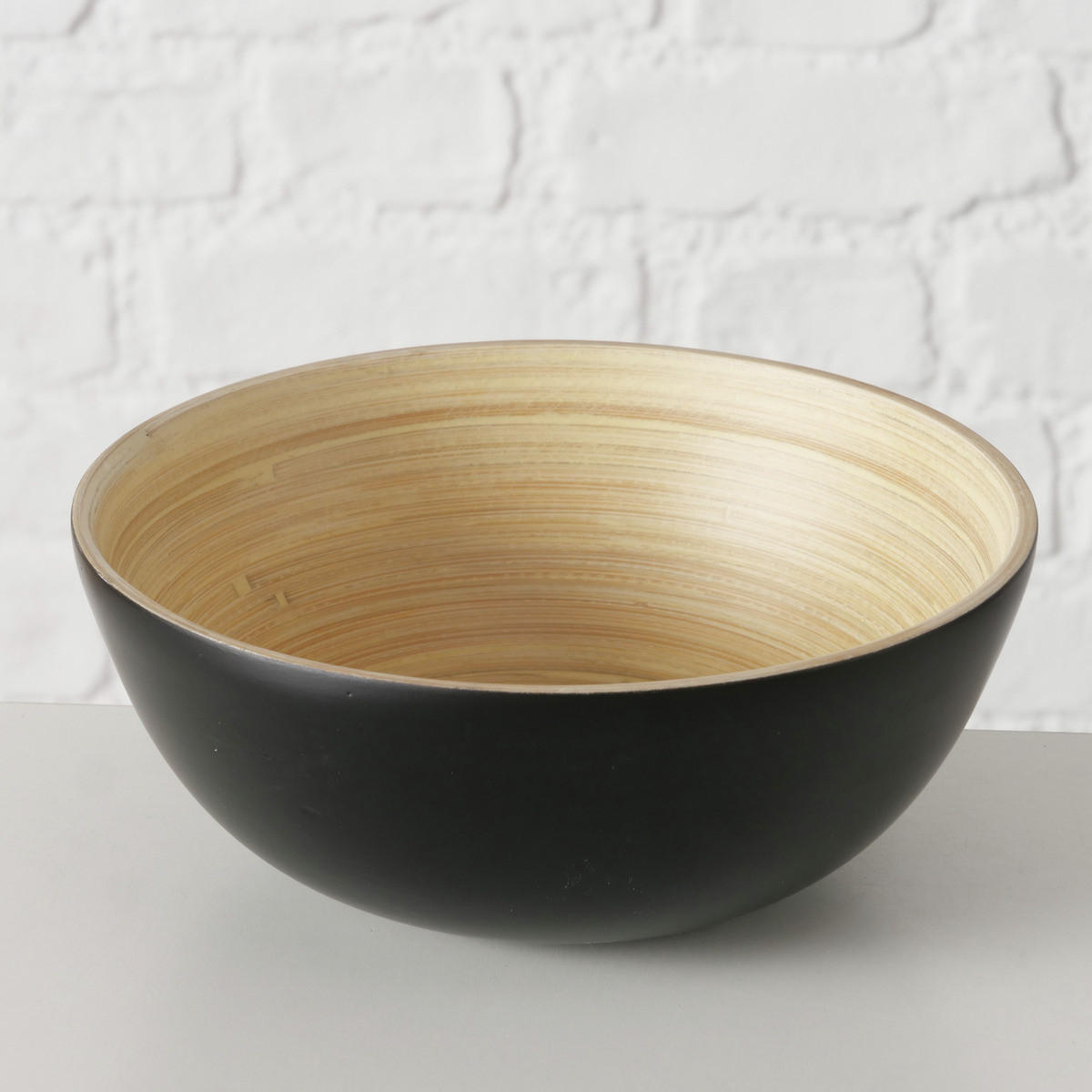 SCHÜSSELN Bambo Ø 7-10 cm 2er-Set - Schwarz, Naturmaterialien (25cm) - Boltze Home