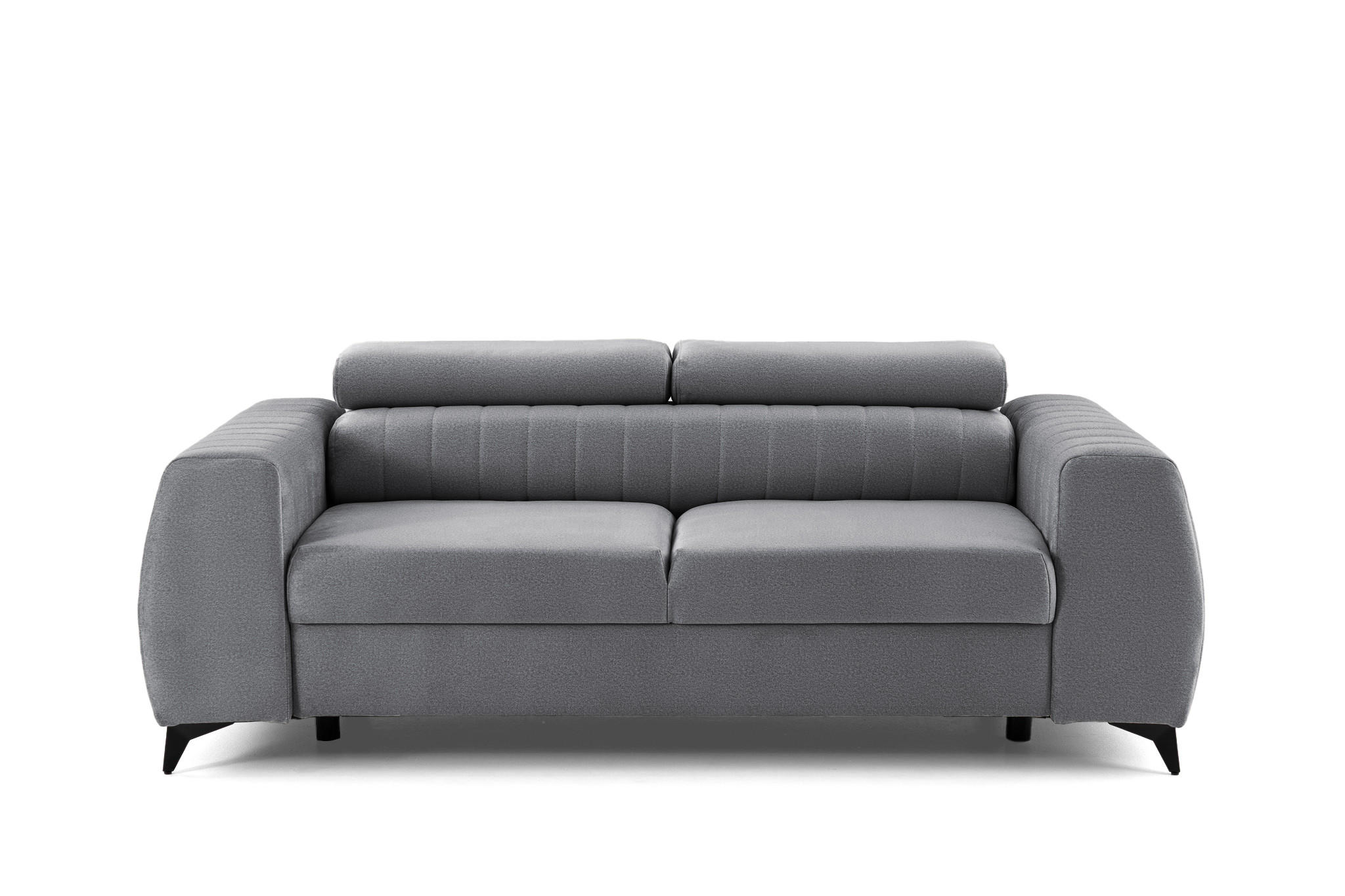 2-SITZER-SOFA PIERO 206 cm Velours Grau - Schwarz/Grau, Holz/Textil (206/95/100cm) - Muffo