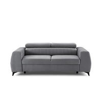 2-SITZER-SOFA PIERO 206 cm Velours Grau - Schwarz/Grau, Holz/Textil (206/95/100cm) - Muffo