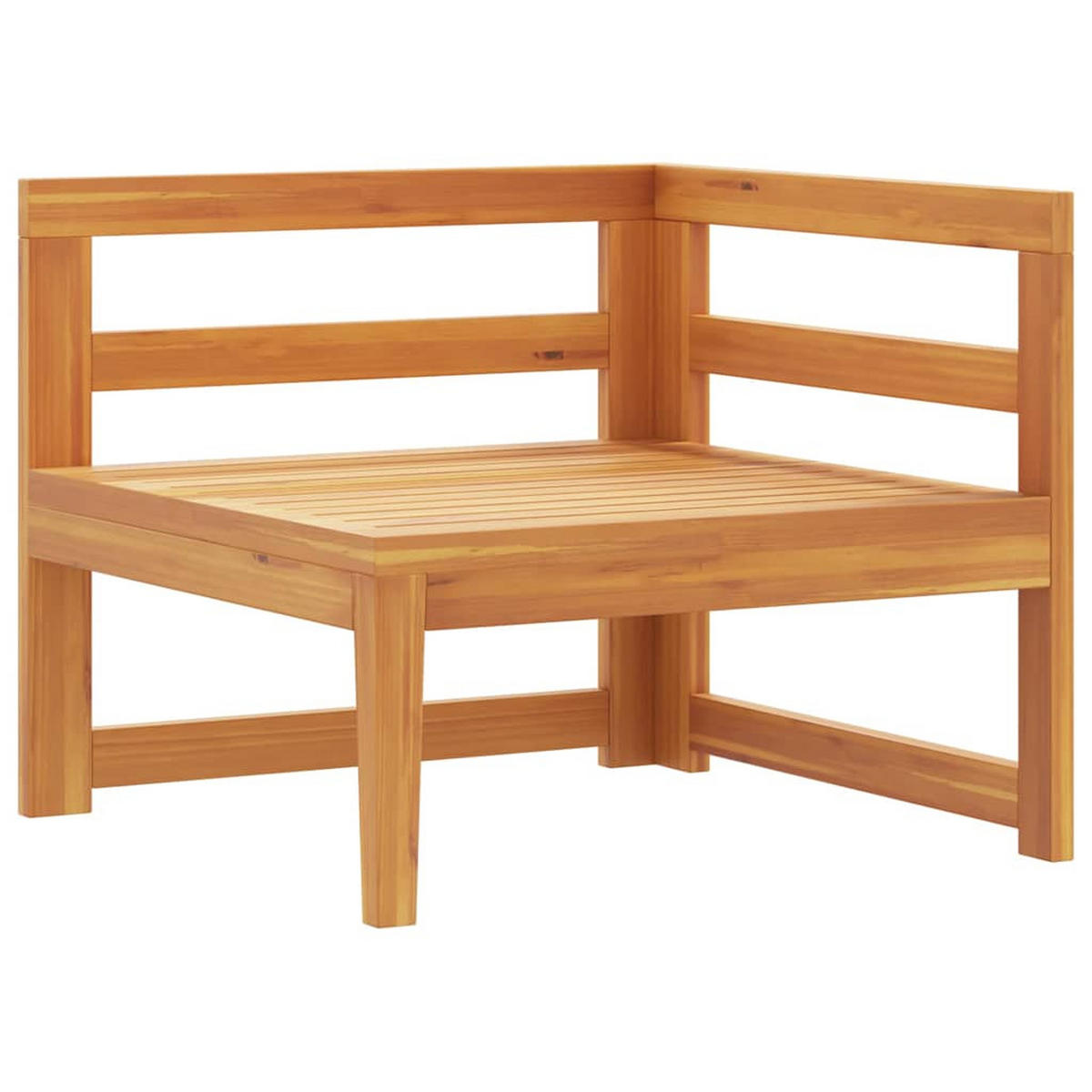 ECKSOFA mit Cremeweißen Kissen, 66/66/60 cm, aus massivem Akazienholz - Creme/Braun, Holz/Textil (66/60/66cm) - vidaXL